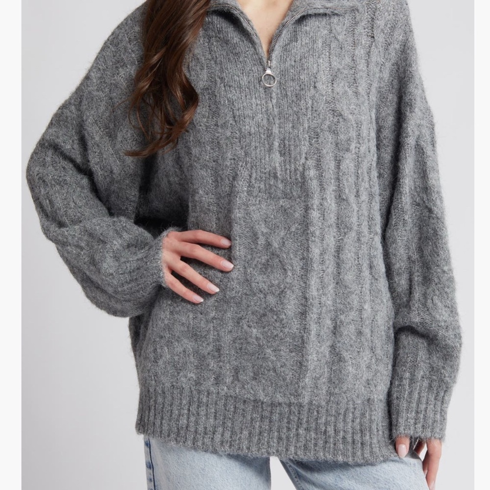 Topshop Oversized Cable Knit Sweater